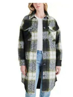*Steve Madden Plaid Longline Shacket